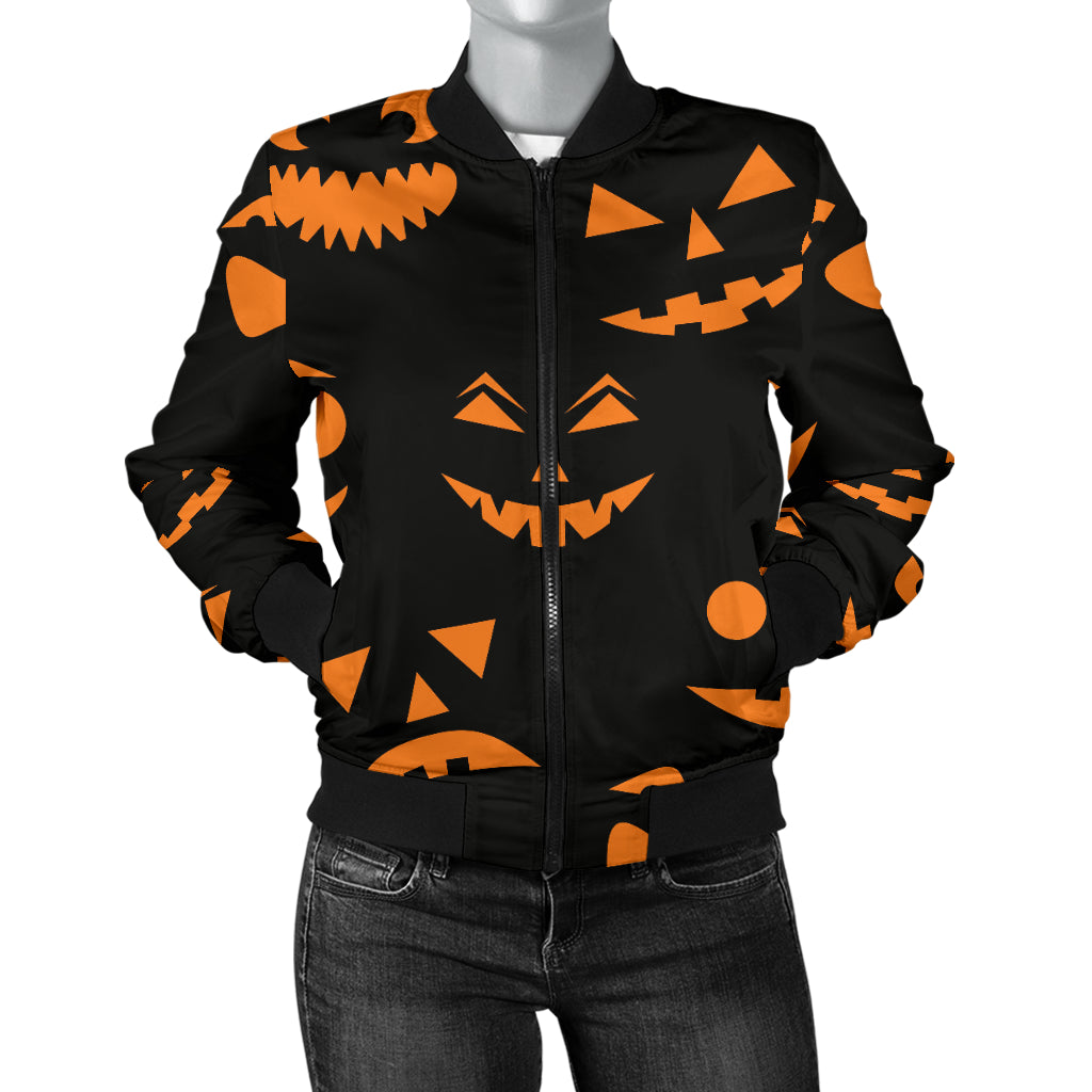Halloween Pattern Print Design 02 Women's Bomber Jacket