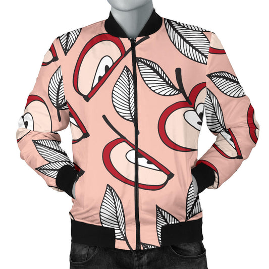 Apple Pattern Print Design AP04 Men Bomber Jacket