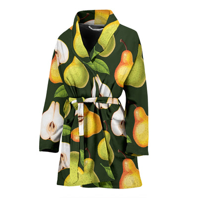 Pear Pattern Print Design PE06 Women Bathrobe