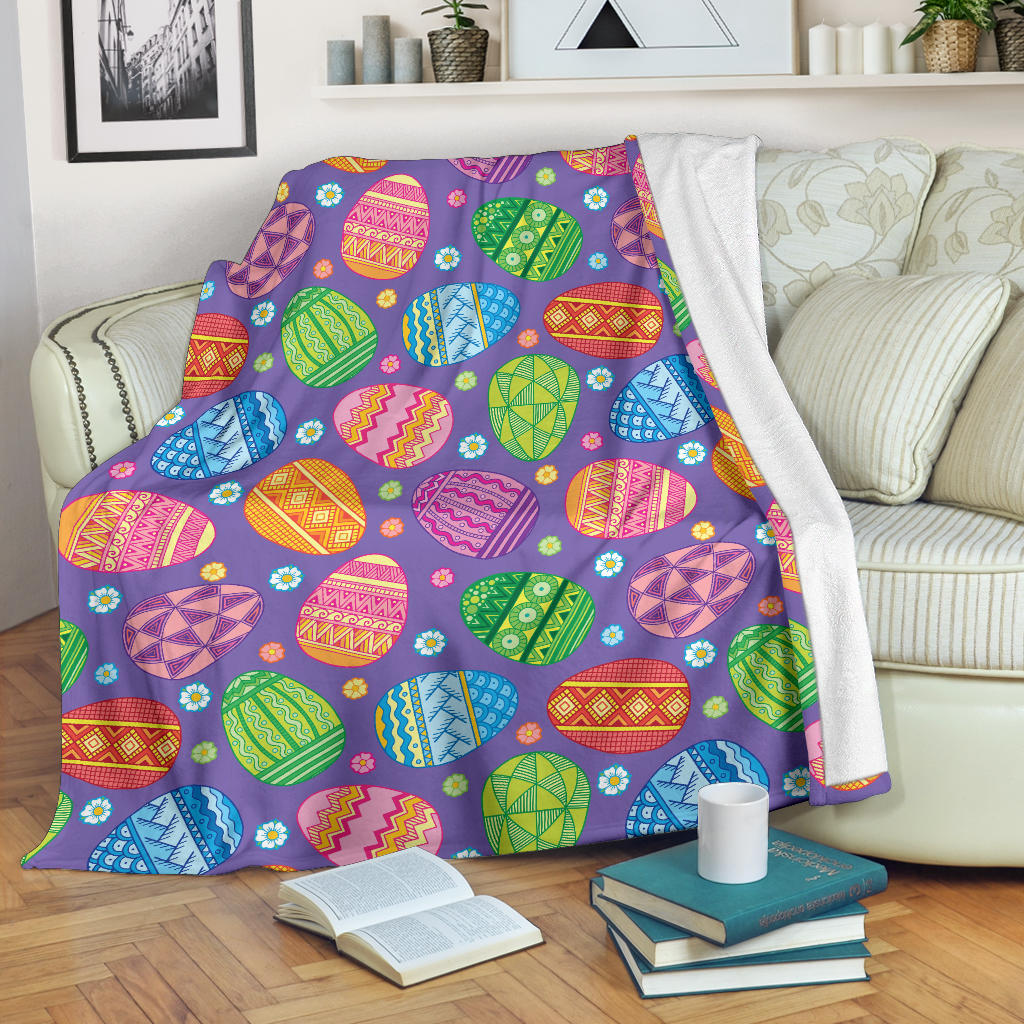 Easter Eggs Pattern Print Design RB010 Fleece Blanket