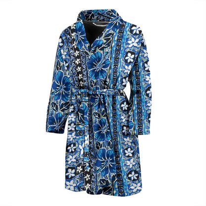 Hawaiian Themed Pattern Print Design H012 Men Bathrobe