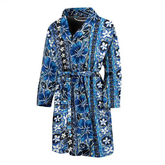 Hawaiian Themed Pattern Print Design H012 Men Bathrobe