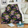 lotus Embroidered Pattern Print Design LO06 Fleece Blanket