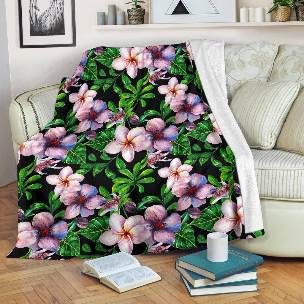 Plumeria Pattern Print Design PM01 Fleece Blanket