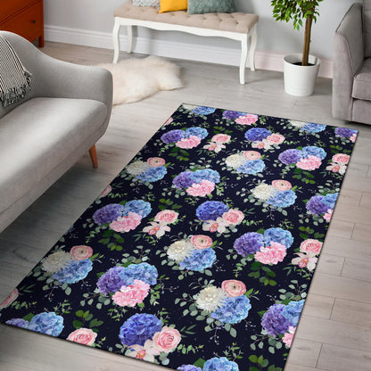 Hydrangea Pattern Print Design HD01 Area Rugs