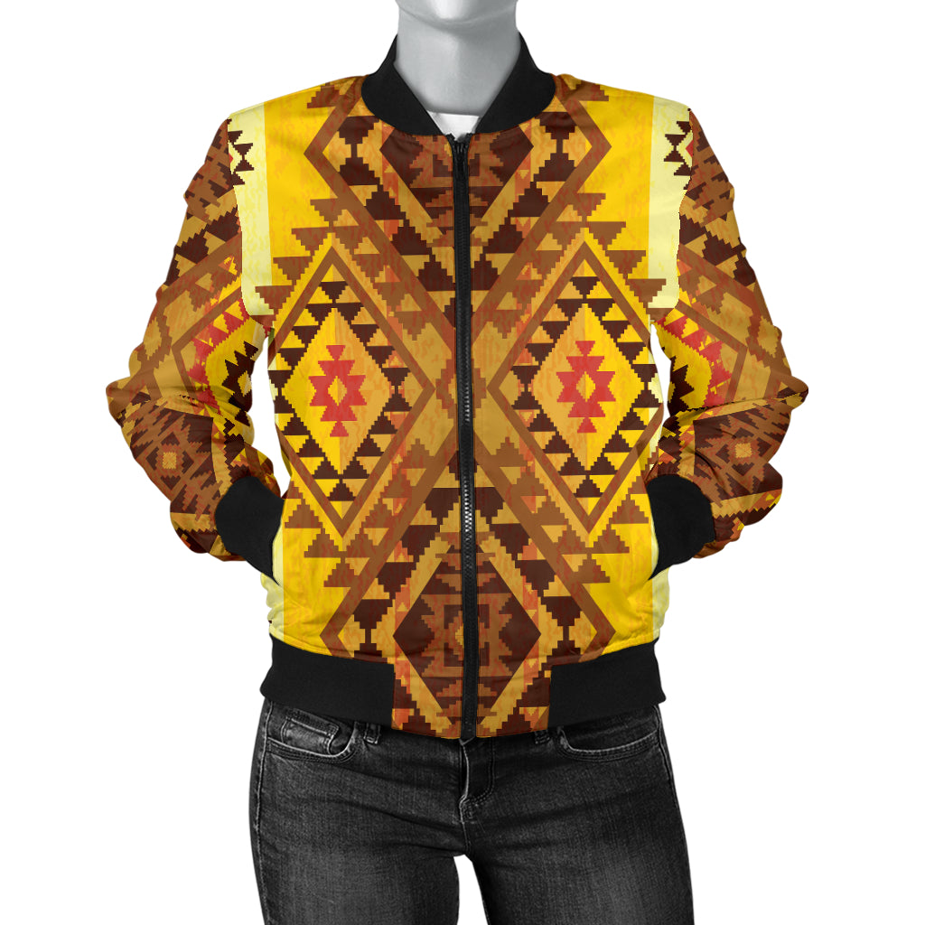 Native Pattern Print Design A09 Women's Bomber Jacket