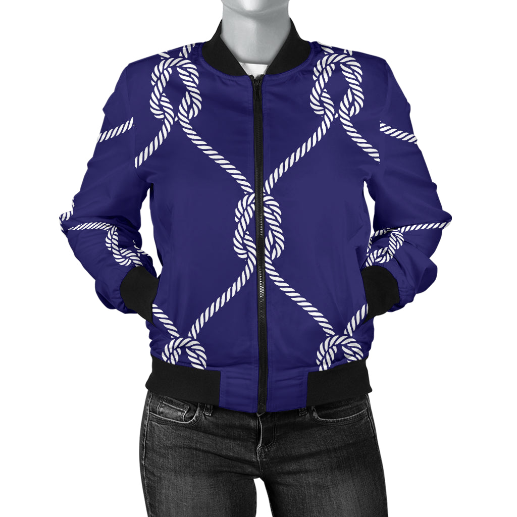 Rope Pattern Print Design A03 Women's Bomber Jacket