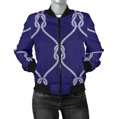 Rope Pattern Print Design A03 Women's Bomber Jacket