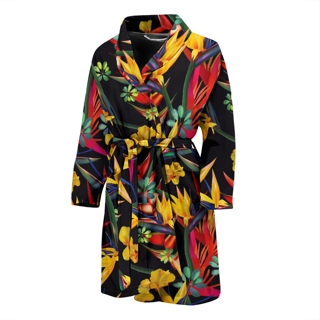 Bird Of Paradise Pattern Print Design BOP016 Men Bathrobe