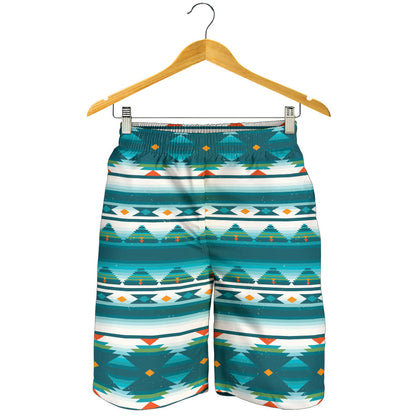 Blue Tribal Aztec Mens Shorts