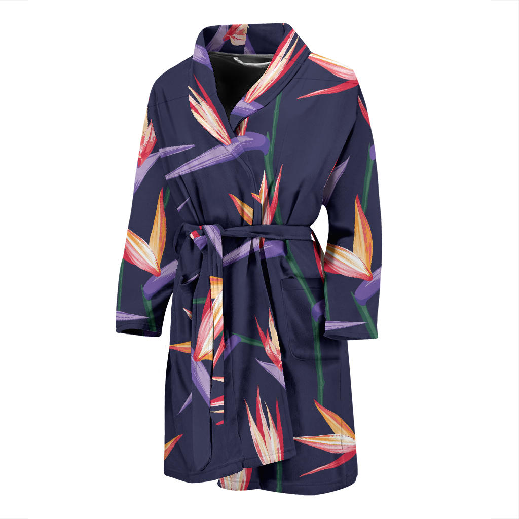 Bird Of Paradise Pattern Print Design BOP015 Men Bathrobe