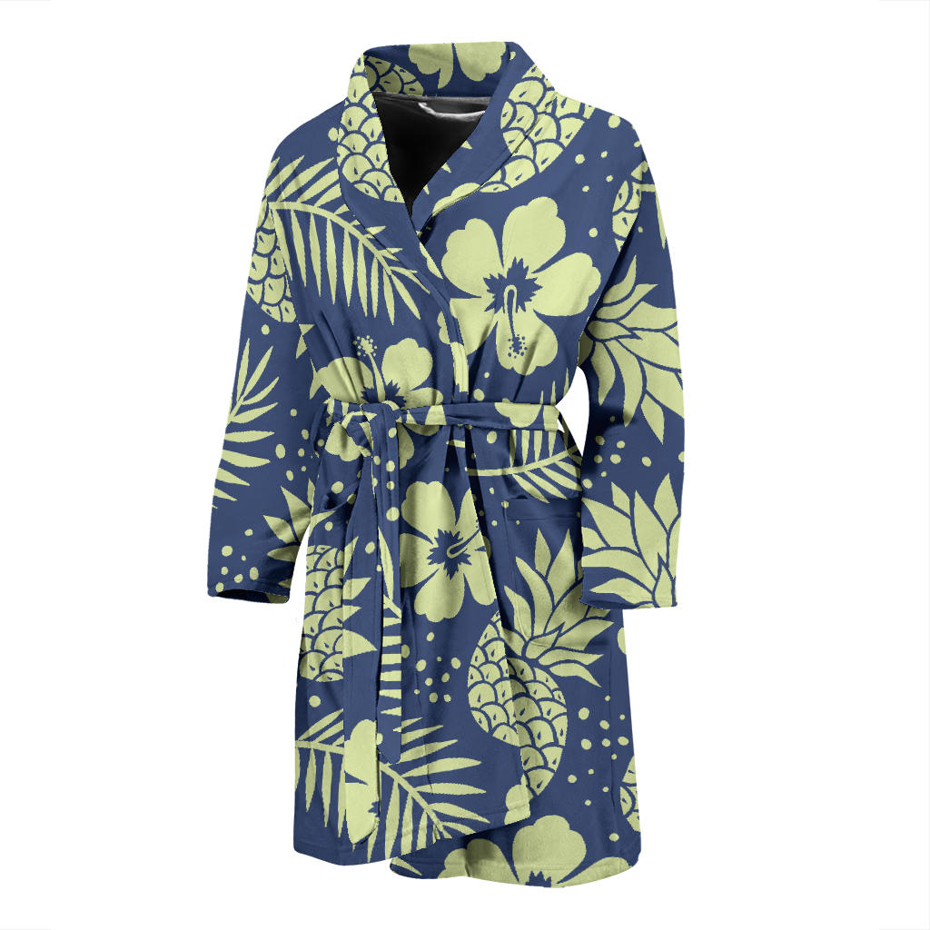 Pineapple Pattern Print Design PP07 Men Bathrobe