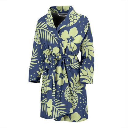 Pineapple Pattern Print Design PP07 Men Bathrobe