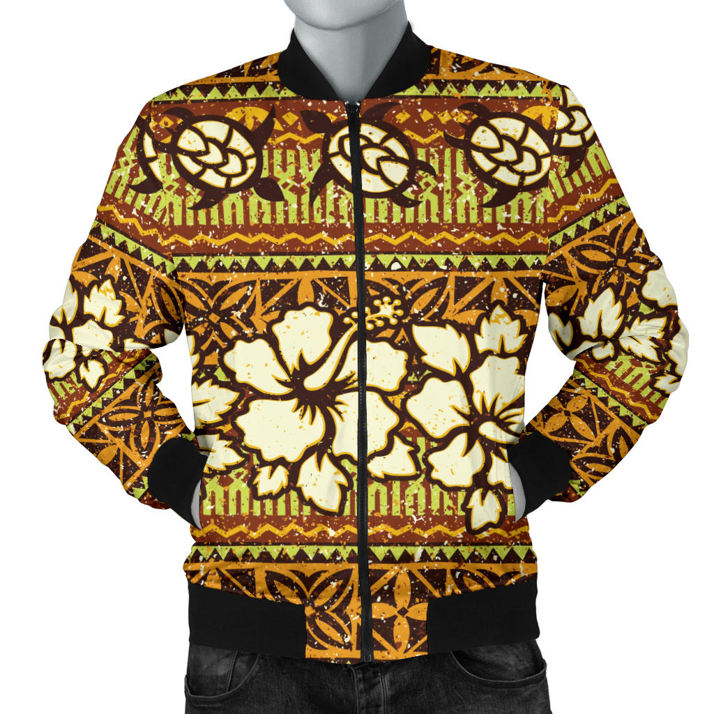 Hawaiian Themed Pattern Print Design H015 Men Bomber Jacket