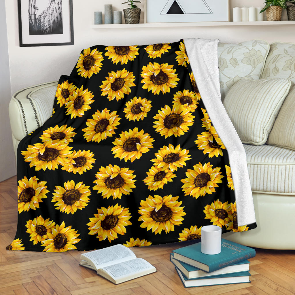 Sunflower Pattern Print Design SF05 Fleece Blanket