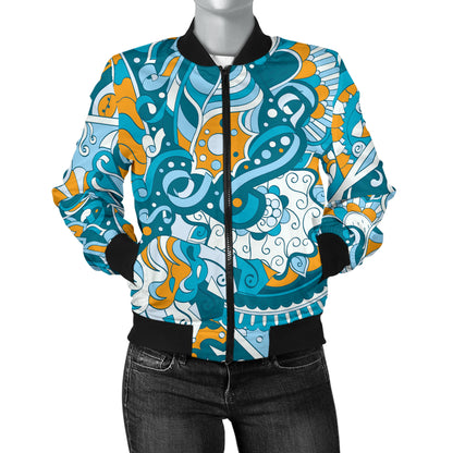 Funky Retro Pattern Print Design A03 Women's Bomber Jacket