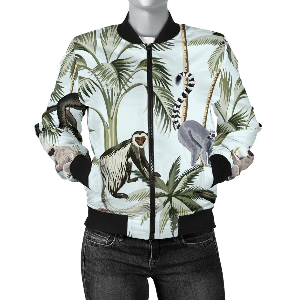 Rainforest Pattern Print Design RF04 Women Bomber Jacket