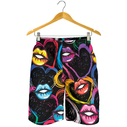 Pop Art Lip Pattern Print Design A03 Mens Shorts