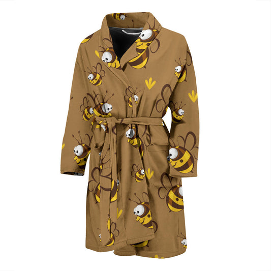 Bee Pattern Print Design BEE09 Men Bathrobe