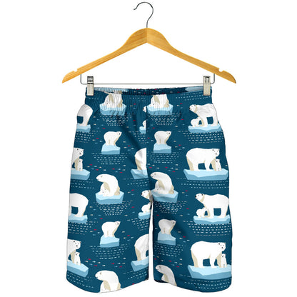 Polar Bear Pattern Print Design PB02 Mens Shorts