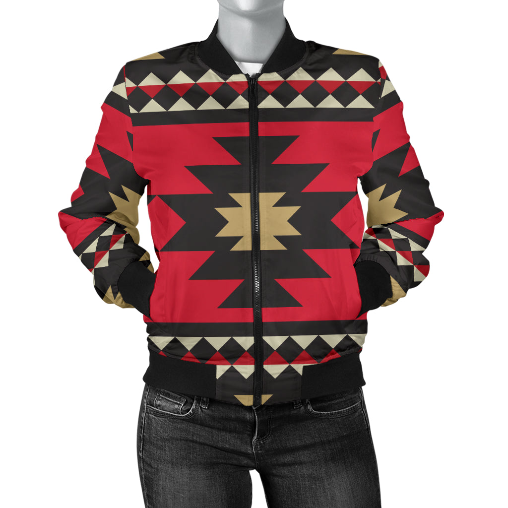Navajo Pattern Print Design A04 Women's Bomber Jacket
