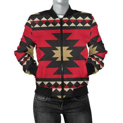 Navajo Pattern Print Design A04 Women's Bomber Jacket