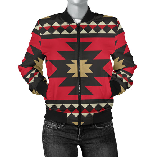 Navajo Pattern Print Design A04 Women's Bomber Jacket