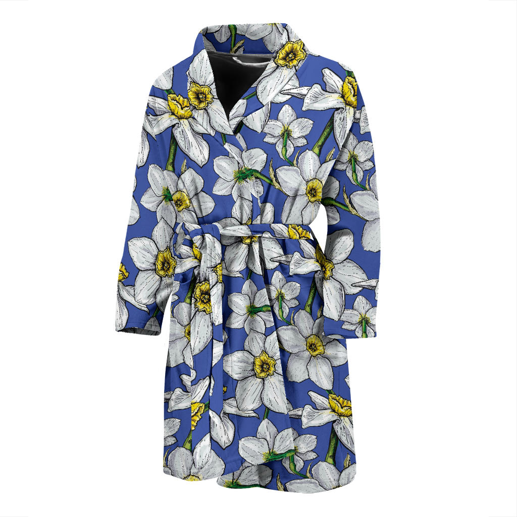 Daffodils Pattern Print Design DF08 Men Bathrobe