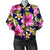 Pink Hibiscus Pattern Print Design HB027 Women Bomber Jacket