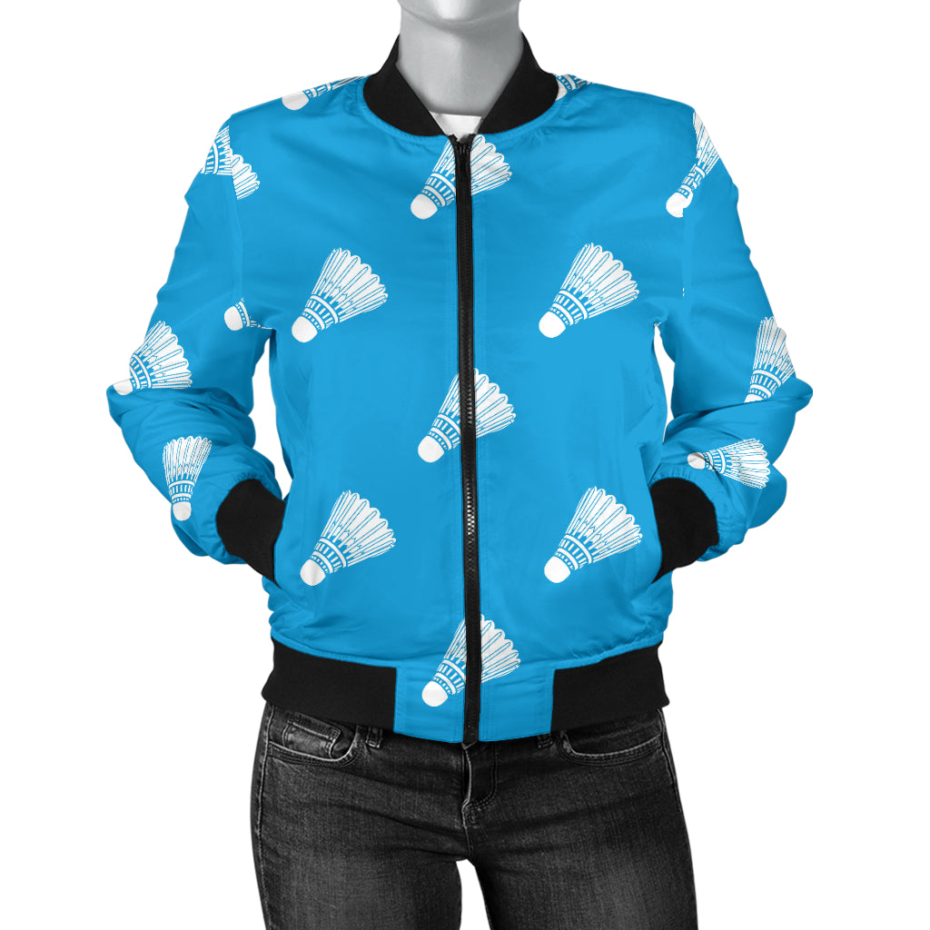 Badminton Ball Pattern Print Design 08 Women's Bomber Jacket