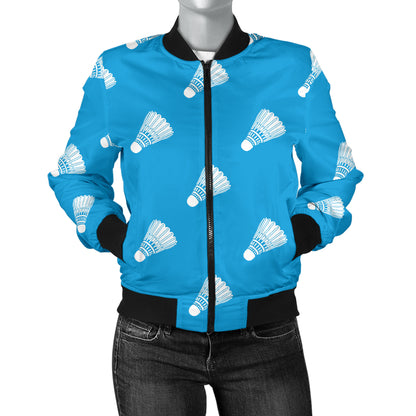 Badminton Ball Pattern Print Design 08 Women's Bomber Jacket