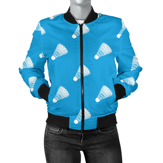 Badminton Ball Pattern Print Design 08 Women's Bomber Jacket