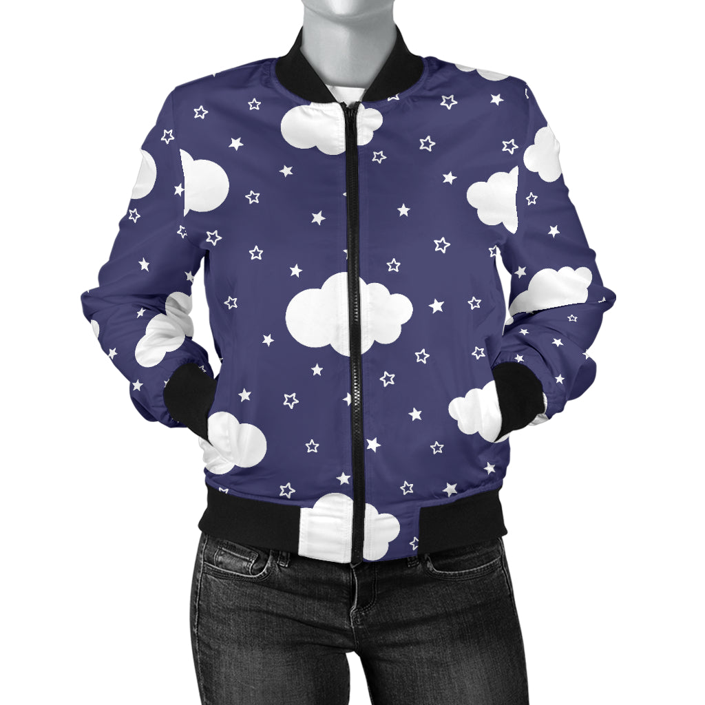 Cloud Pattern Print Design 03 Women's Bomber Jacket