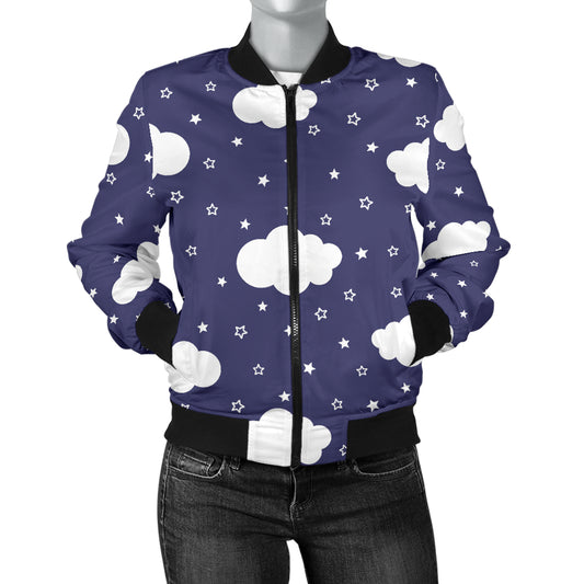 Cloud Pattern Print Design 03 Women's Bomber Jacket