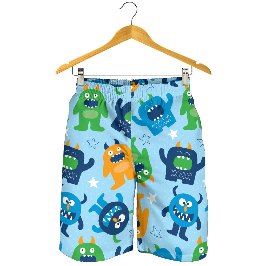 Monster Cartoon Pattern Print Design 04 Mens Shorts