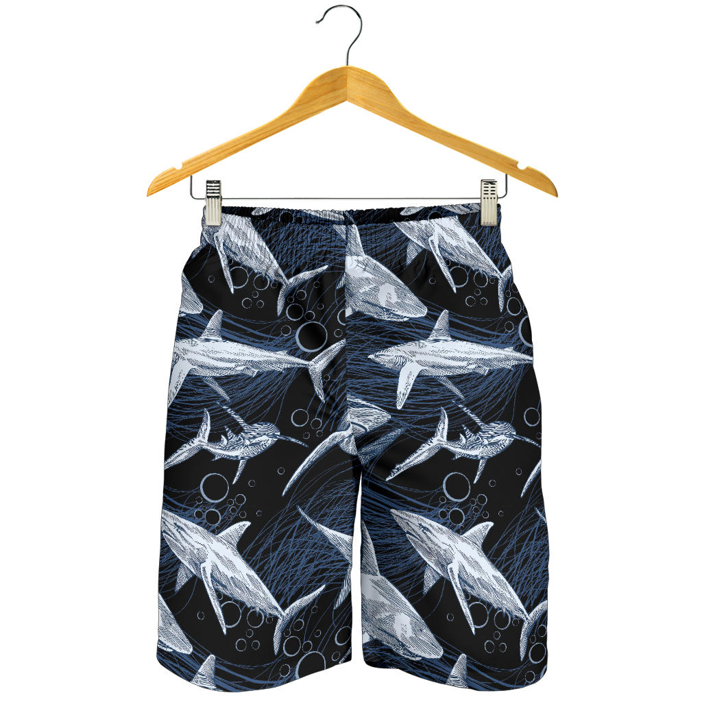 Shark Print Pattern Mens Shorts