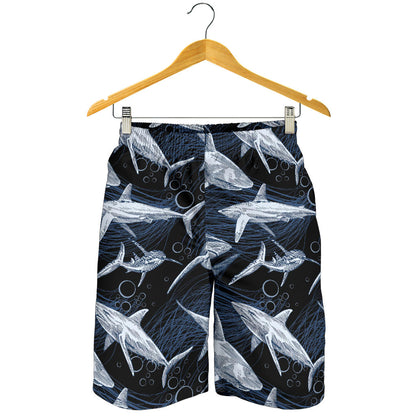 Shark Print Pattern Mens Shorts