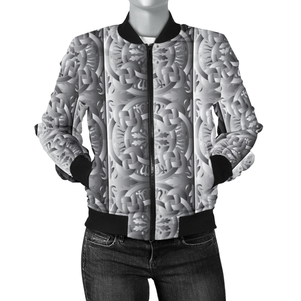 Celtic Pattern Print Design 03 Women's Bomber Jacket