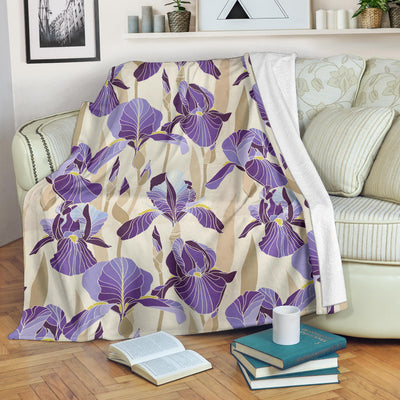 Iris Pattern Print Design IR02 Fleece Blanket