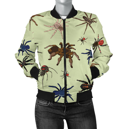 Tarantula Pattern Print Design 02 Women's Bomber Jacket