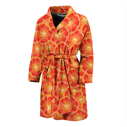 Grapefruit Pattern Print Design GF06 Men Bathrobe