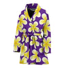 Yellow Plumeria Pattern Print Design PM05 Women Bathrobe