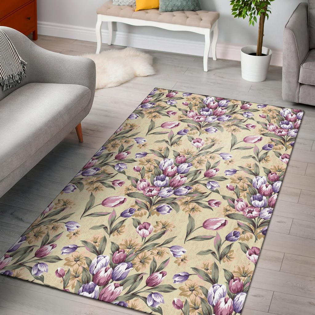 Tulip Pattern Print Design TP04 Area Rugs