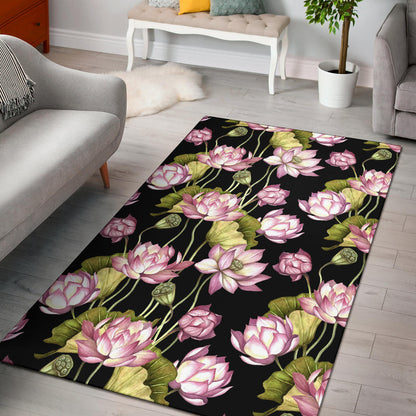 Water Lily Pattern Print Design WL06 Area Rugs