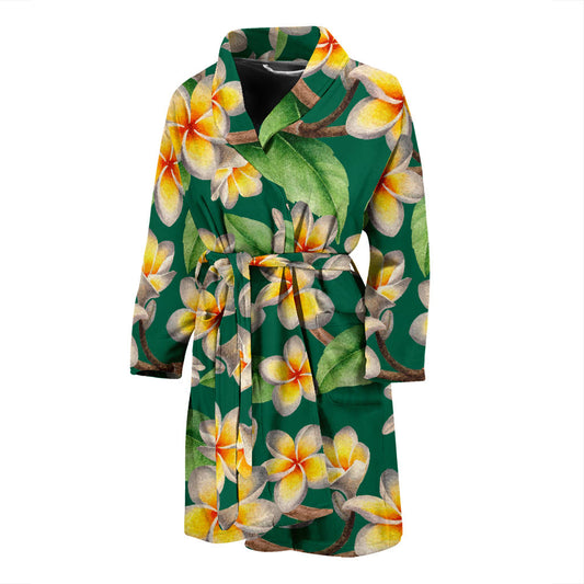 Plumeria Pattern Print Design PM07 Men Bathrobe