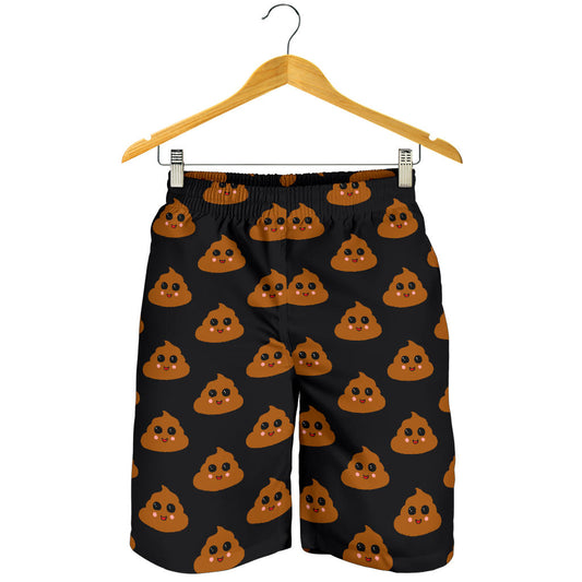 Poop Emoji Pattern Print Design A01 Mens Shorts