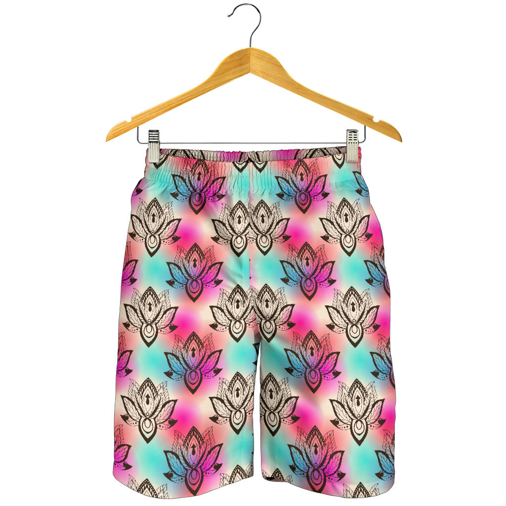 lotus Boho Pattern Print Design LO02 Mens Shorts