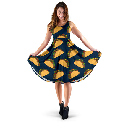 Taco Pattern Print Design TC04 Midi Dress