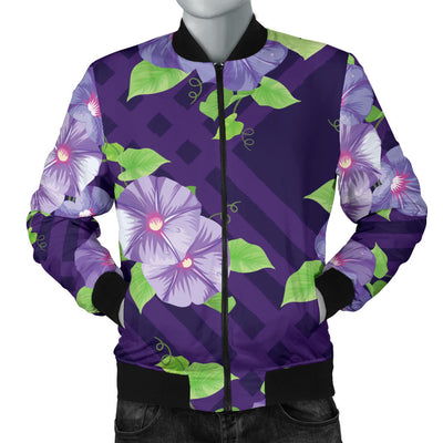 Morning Glory Pattern Print Design MG03 Men Bomber Jacket