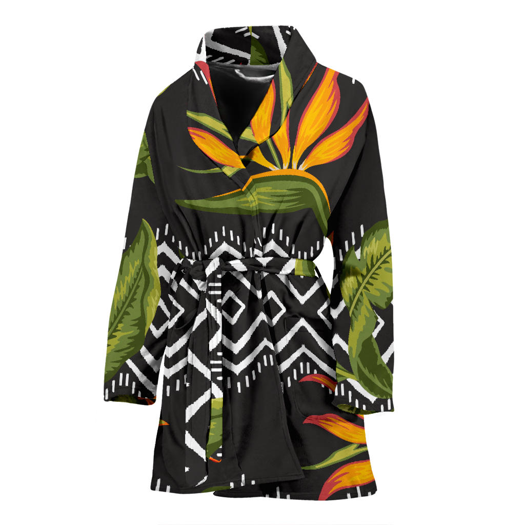 Bird Of Paradise Pattern Print Design BOP07 Women Bathrobe
